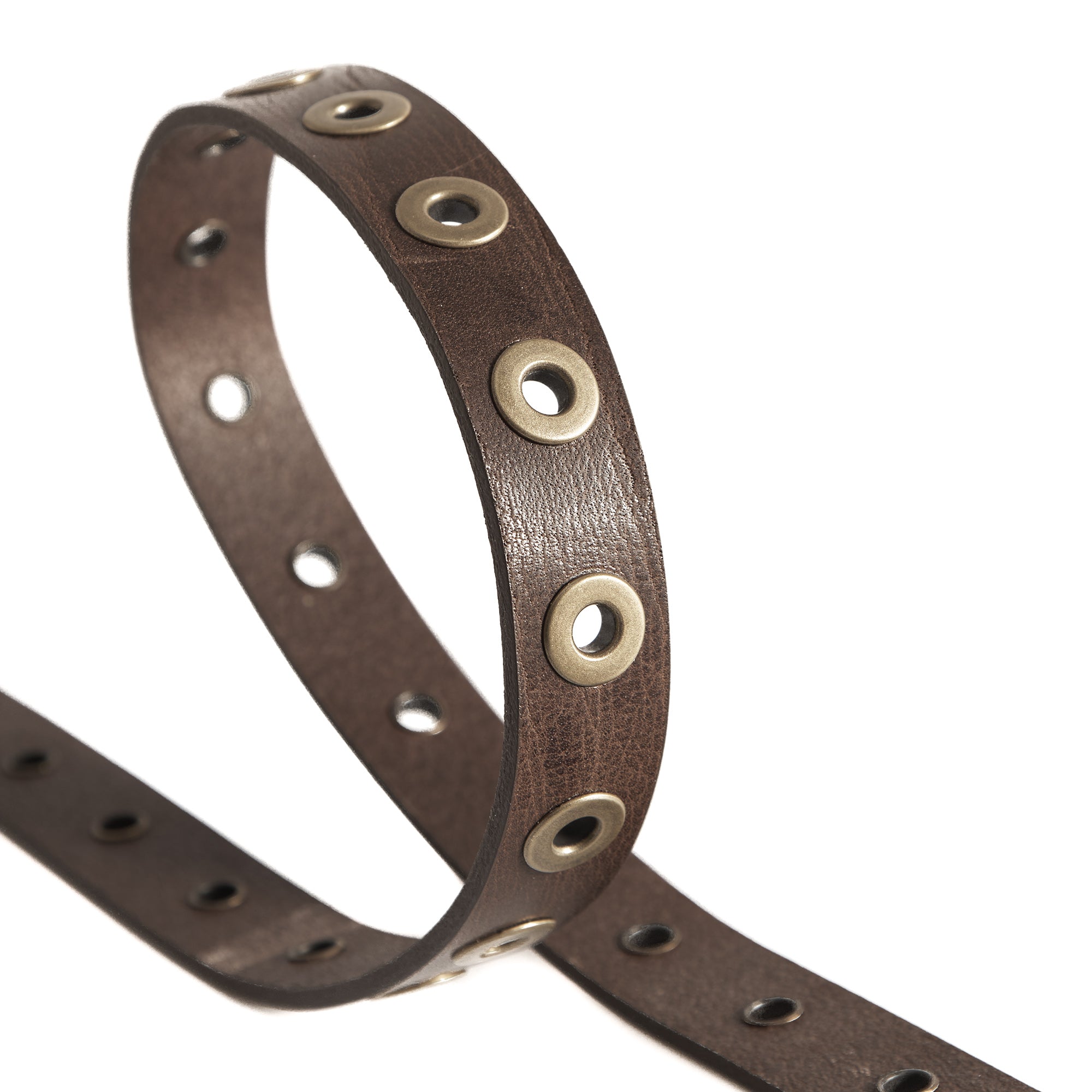 Narrow Studs bælte - brun